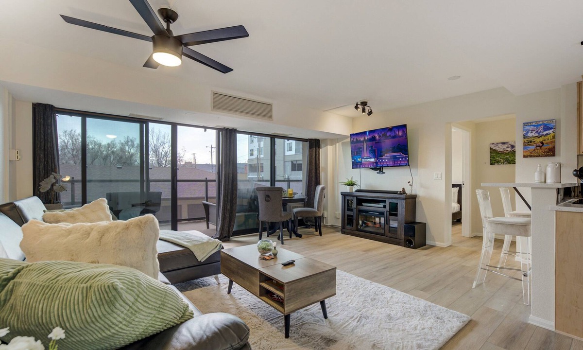 Central Colorado Springs Apartment | Downtown City Walk High-Rise 2BR | GYM | Sauna