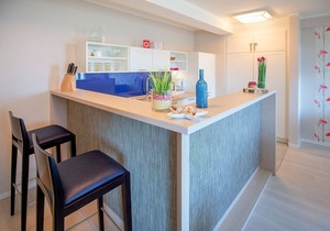 Vacation apartment with sea view, 2 bedrooms, sauna and balcony