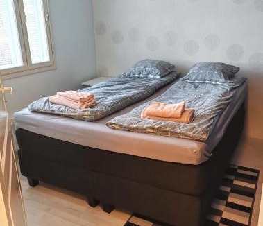Seinajoki Apartment | 120n Villa Hietala paritalo, 1-8henkilön LUXUS majoitus, 3x160cm jenkkisängyt Löhösohvat, iso takaterassi, täyd keittiö Kodink, laatu sauna, Takka, Tv 75" x2, 2wc, autokatos, avainboxi koodilla, itsekirjaus 24h, wifi ja 500mb kuitunetti, kuivaava pesukone