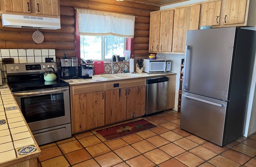 Twin Lakes House | Beautiful Serene Log-Adobe House Overlooking Twin Lakes - New Trex Deck!