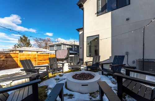 Mountain View House | Game night in your theater, stargazing from the hot tub. Sunday brunch in a chef's kitchen (or with our optional private chef, Marvin). The Benton is a 3,600 sq ft experience in one of Denver's coolest neighborhoods.