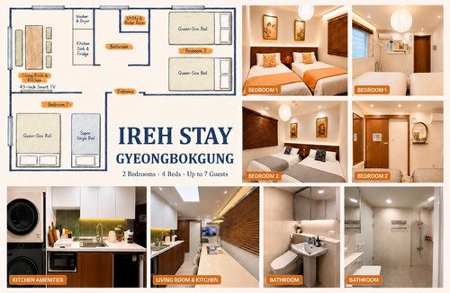Cheongunhyoja-dong Apartment | Ireh stay Gyeongbokgung, Inwangsan,Seochon,Gwanghwamun,4 beds,Parking available