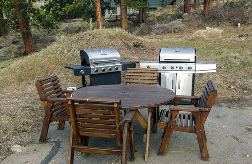 Estes Park Condo | Listen to the sound of the river while relaxing in your 2 person jetted tub.