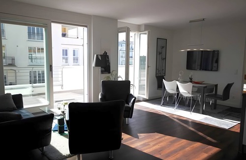 Boergerende-Rethwisch Apartment | Modern apartment with partial sea view, private balcony and close to the beach