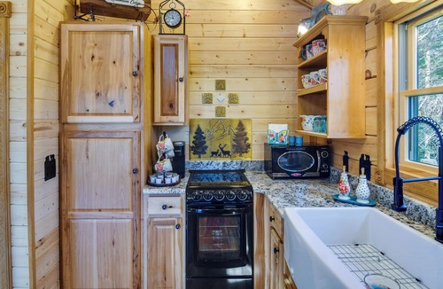 Green Valley Cottage | Private Hot Tub & Pond: Conifer Log Cabin
