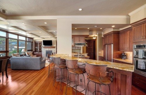Downtown Steamboat Springs Condo | River View Villa, AC! Luxury Downtown Condo with 2 Large Decks with Views, 2 Garage Parking Spots!