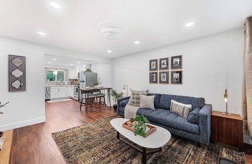 Berkley Apartment | Warm Mid-Mod Denver Apt w/King Bed & Luxe Bedding and Private Office