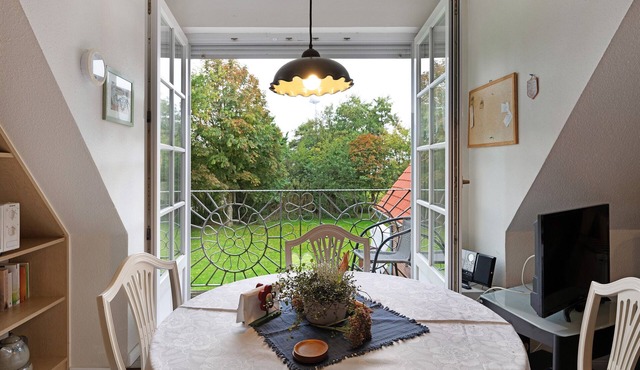 Apartment 'Mühlenblick' with Private Terrace, Shared Garden and Balcony