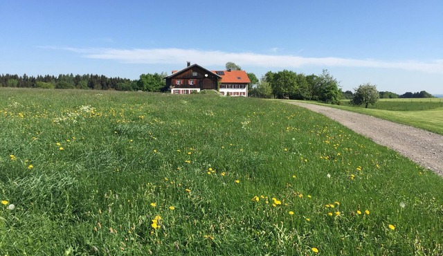Aussiedlerhof surrounded by meadows and forests, tasteful antique furnishings