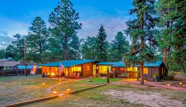 Charming home on 14 acres near town with patios, fire table, & 3 fireplaces