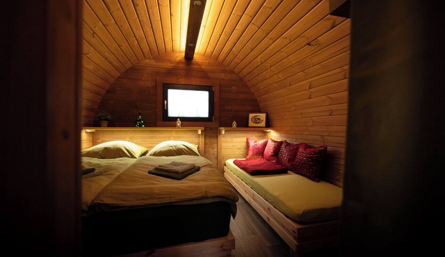 Cozy camping barrel