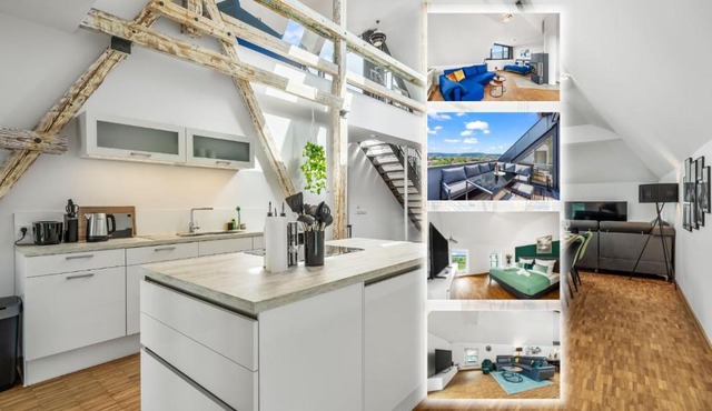 DND Design Loft I 170qm I Parken I Balkon I Workstation I Netflix I Kaffee I Waschmaschine I Trockner I Xbox I Ausblick
