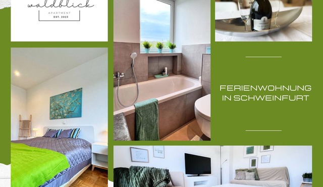 Ferienwohnung Waldblick Schweinfurt mit Terrasse