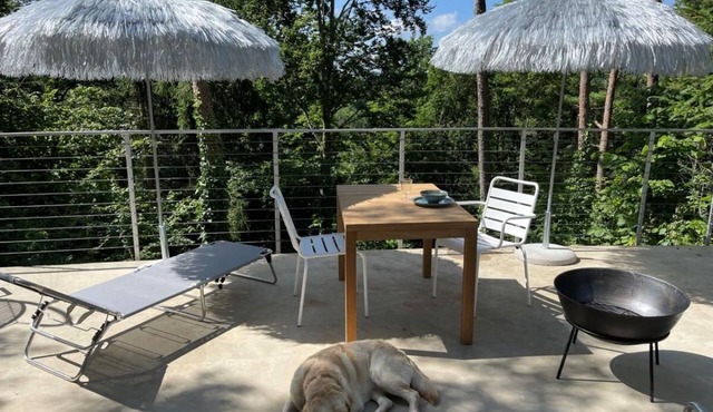 Forest vacation home with fireplace in an idyllic location on the edge of the forest below a wellness hotel