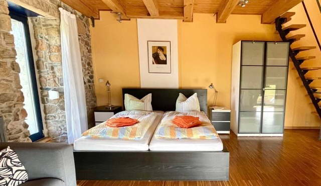 Holiday apartment "Maisonette Julia", Bedsitter - Alte Scheune Rietzschelhof