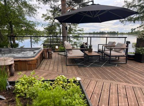 Large house with private beach near Jyväskylä