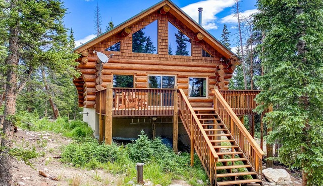 Pet-Friendly Log Cabin, Natl Forest Trail at the Door, 14ers Out Back