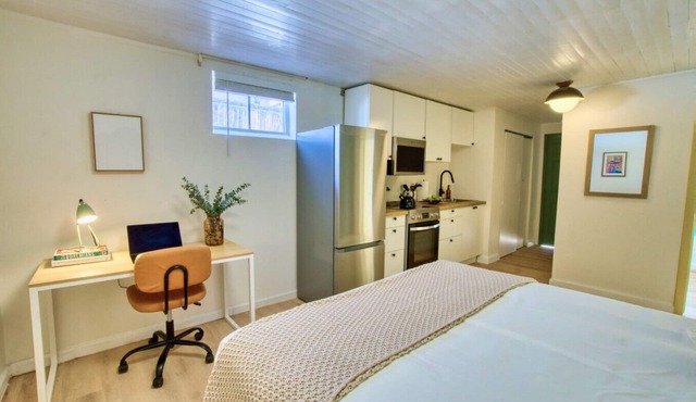Private Studio w/Bath & Kitchen | Backs to NLR