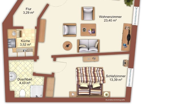 Very central apartment/150m to gr. Plöner See/Fewo 5/Boxspringb. 2x2,10m