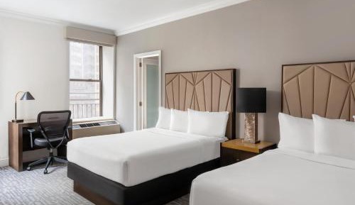 Double Room with Two Double Beds - Mobility Accessible with Roll-In Shower